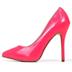Pink Neon 13 cm AMUSE-20 pointed toe stiletto pumps