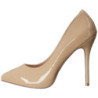 Beige Shiny 13 cm AMUSE-20 pointed toe stiletto pumps