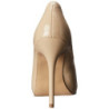 Beige Shiny 13 cm AMUSE-20 pointed toe stiletto pumps
