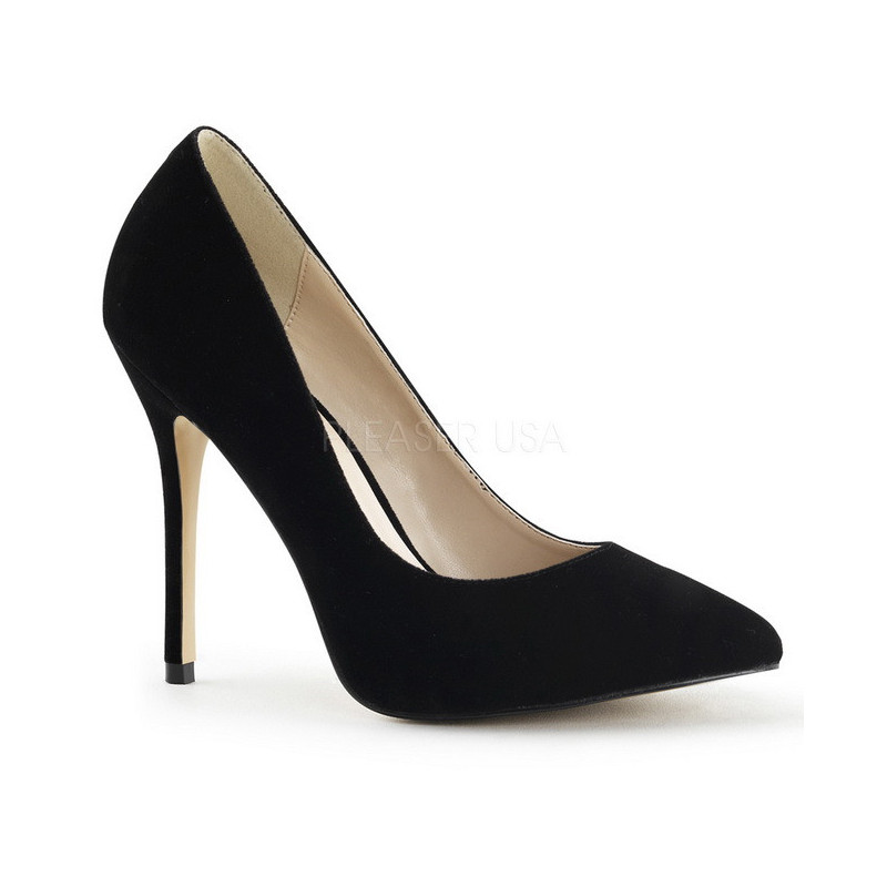 Nero Velluto 13 cm AMUSE-20 scarpe tacchi a spillo con punta