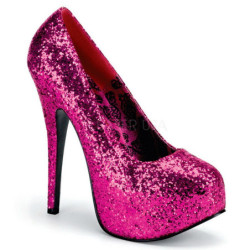 Pink Glitter 14,5 cm Burlesque BORDELLO TEEZE-06G Platform Pumps