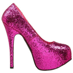 Pink Glitter 14,5 cm Burlesque BORDELLO TEEZE-06G Platform Pumps