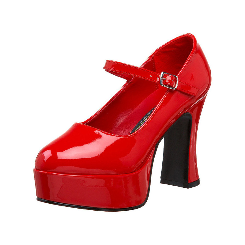 Red Shiny 11 cm MARYJANE-50 Mary Jane Platform Pumps