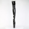 Patent 20 cm FLAMINGO-3850 Black overknee boots with laces