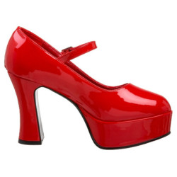 Rosso Vernice 11 cm MARYJANE-50 Mary Jane Plateau Scarpe Décolleté
