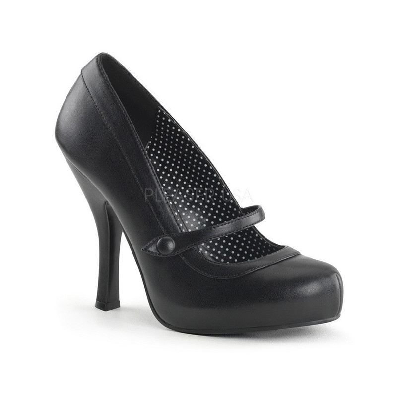 Nero Ecopelle 12 cm retro vintage CUTIEPIE-02 scarpe mary jane con plateau nascosto
