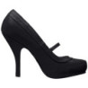 Black Leatherette 12 cm vintage mary jane pumps hidden platform