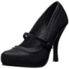 Black Leatherette 12 cm vintage mary jane pumps hidden platform