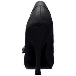 Black Leatherette 12 cm vintage mary jane pumps hidden platform