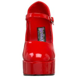 Rosso Vernice 11 cm MARYJANE-50 Mary Jane Plateau Scarpe Décolleté