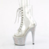 BEJ-1021C-7 - 18 cm pleaser high heels ankle boots strass transparent