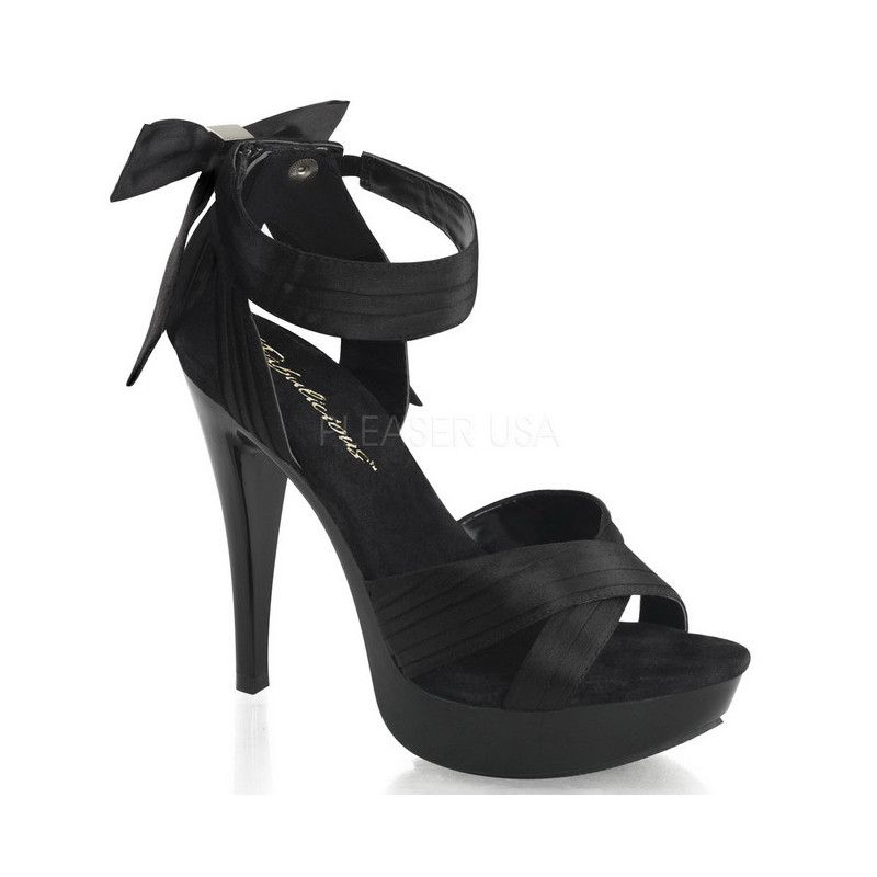Black Satin 13 cm COCKTAIL-568 High Heeled Sandal Shoes
