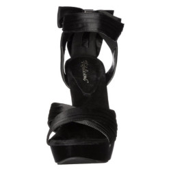 Black Satin 13 cm COCKTAIL-568 High Heeled Sandal Shoes