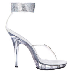 Clear Rhinestone 13 cm LIP-142 Acrylic Platform High Heeled Sandal