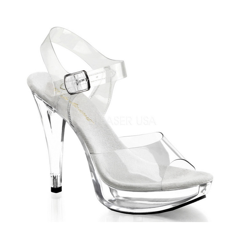 Clear 13 cm COCKTAIL-508 Acrylic Platform High Heeled Sandal