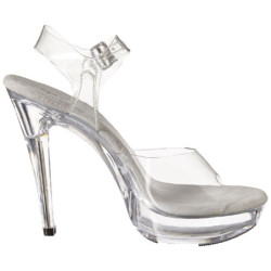 Clear 13 cm COCKTAIL-508 Acrylic Platform High Heeled Sandal