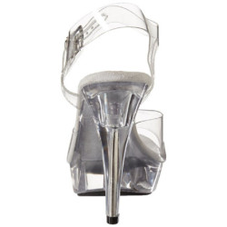 Clear 13 cm COCKTAIL-508 Acrylic Platform High Heeled Sandal