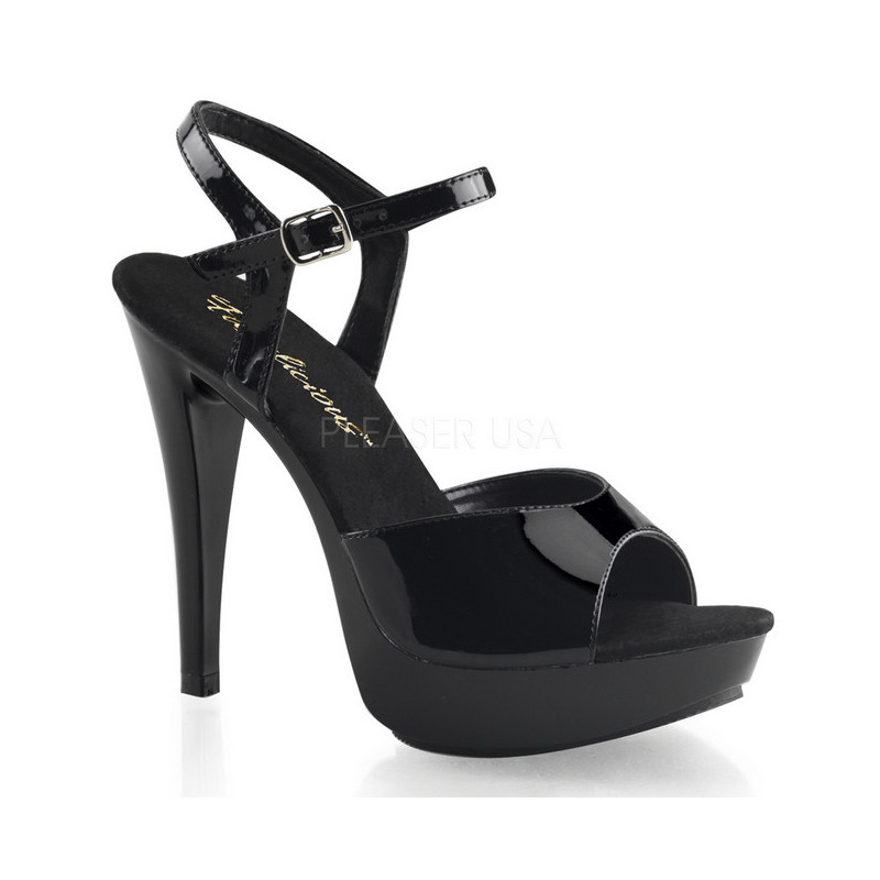 Black Shiny 13 cm COCKTAIL-509 Platform High Heeled Sandal