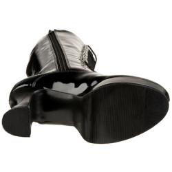 Black platform boots lace up patent 13 cm - 70s years abba disco kneeboots