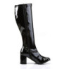 Black Patent 7,5 cm GOGO-300WC knee high women's boots wide calf