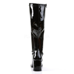 Black Patent 7,5 cm GOGO-300WC knee high women's boots wide calf