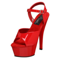 Rosso Vernice 15 cm Pleaser KISS-209 Tacchi Alti Plateau