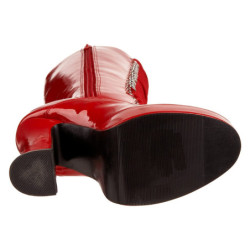 Red platform boots lace up patent 13 cm - 70s years abba disco kneeboots