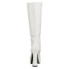 White platform boots lace up patent 13 cm - 70s years abba disco kneeboots
