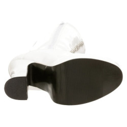 White platform boots lace up patent 13 cm - 70s years abba disco kneeboots