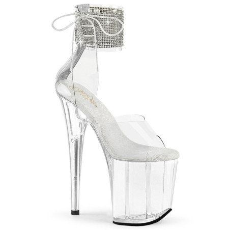 Transparent 20 cm FLAMINGO-824RS pleaser high heels ankle straps