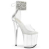 Transparent 20 cm FLAMINGO-824RS pleaser high heels ankle straps