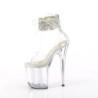 Transparent 20 cm FLAMINGO-824RS pleaser high heels ankle straps