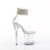 Transparent 20 cm FLAMINGO-824RS pleaser high heels ankle straps