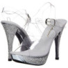 Silver Rhinestone 12 cm ELEGANT-408 Platform High Heeled Sandal