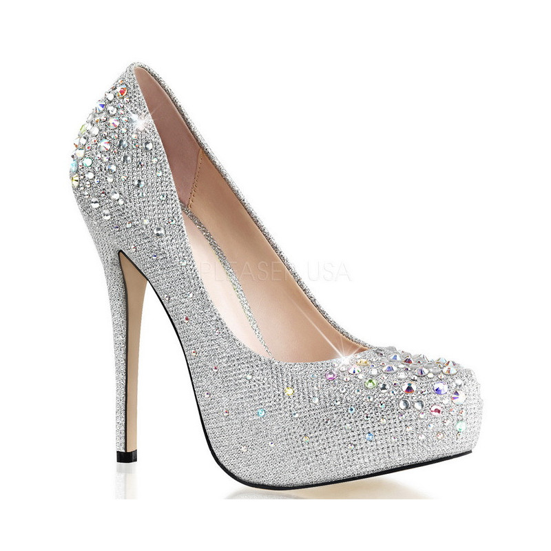 Silver Rhinestone 13 cm DESTINY-06R Platform Pumps Women Shoes