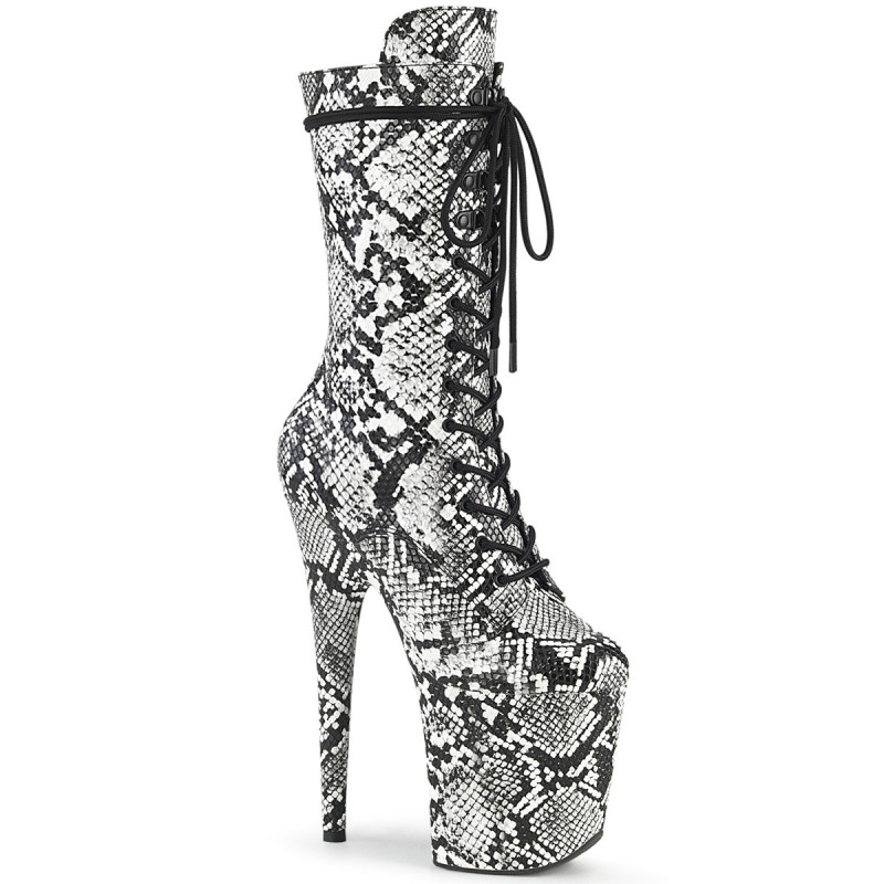 Snake pattern 20 cm FLAMINGO-1050SP Exotic pole dance ankle boots