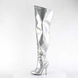 Silver 13 cm SEDUCE-3000WC thigh high stretch overknee boots wide calf