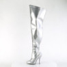 Silver 13 cm SEDUCE-3000WC thigh high stretch overknee boots wide calf