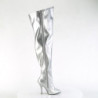 Silver 13 cm SEDUCE-3000WC thigh high stretch overknee boots wide calf