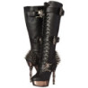Black Leatherette 14 cm MUERTO-2028 Platform Knee High Goth Boots