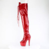 Glitter rosso 18 cm PEEP TOE stivali sopra il ginocchio con stringati