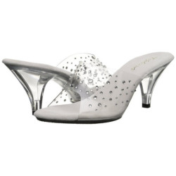 Trasparente Strass 8 cm BELLE-301RS Scarpe Zoccoli da Uomo