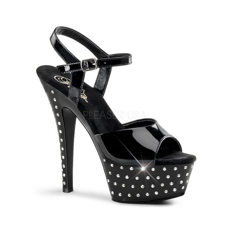 Nero Strass 15 cm STARDUST-609 Scarpe da donna con tacco altissime