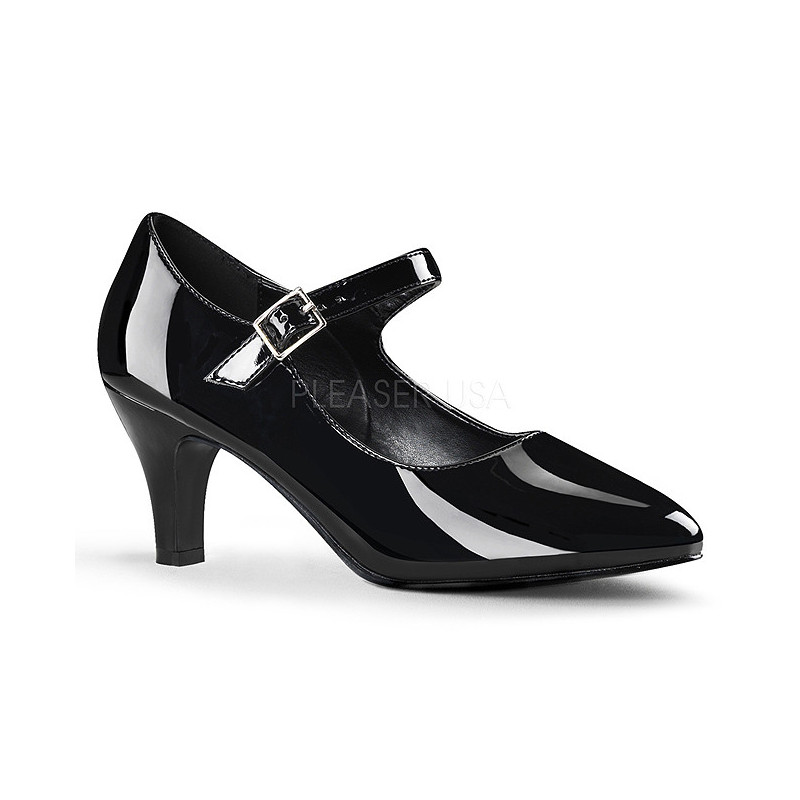 Black Shiny 8 cm DIVINE-440 High Heel Pumps for Men