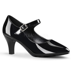 Black Shiny 8 cm DIVINE-440 Pumps with low heels
