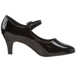 Black Shiny 8 cm DIVINE-440 Pumps with low heels
