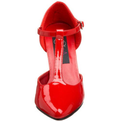 Verniciata 10 cm VANITY-415 scarpe décolleté cinturino a t rosse