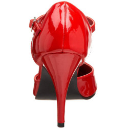 Patent 10 cm VANITY-415 t-strap pumps high heels red