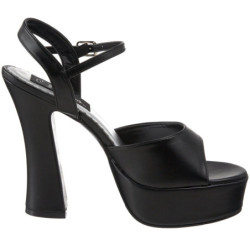 Black Leatherette 13 cm DOLLY-09 High Heels for Men