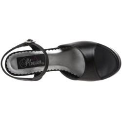 Black Leatherette 13 cm DOLLY-09 High Heels for Men